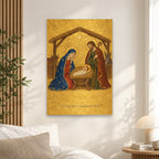 Babys First Christmas - Nativity Personalized Canvas Wall Art - Canvas Wall Art, alternate angle