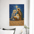 Babys First Christmas - Nativity in Talavera Tile Personalized Canvas Wall Art - Canvas Wall Art, detail view