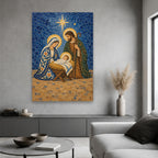 Babys First Christmas - Nativity in Talavera Tile Personalized Canvas Wall Art - Canvas Wall Art, hanging display
