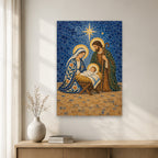 Babys First Christmas - Nativity in Talavera Tile Personalized Canvas Wall Art - Canvas Wall Art, gift presentation