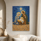 Babys First Christmas - Nativity in Talavera Tile Personalized Canvas Wall Art - Canvas Wall Art, scale reference