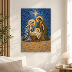 Babys First Christmas - Nativity in Talavera Tile Personalized Canvas Wall Art - Canvas Wall Art, alternate angle