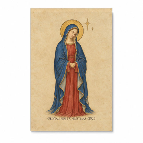 Babys First Christmas - Our Lady Canvas Wall Art - Canvas Wall Art, front view