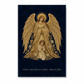 Baptism - Guardian Angel - Pre-Raphaelite Gold Filigree Personalized Canvas Wall Art - Canvas Wall Art, front view