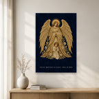 Baptism - Guardian Angel - Pre-Raphaelite Gold Filigree Personalized Canvas Wall Art - Canvas Wall Art, gift presentation