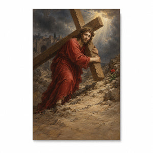 Bearing His Own Cross Canvas Wall Art - Christian Wall Art, front view