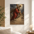 Bearing His Own Cross Canvas Wall Art - Christian Wall Art, alternate angle