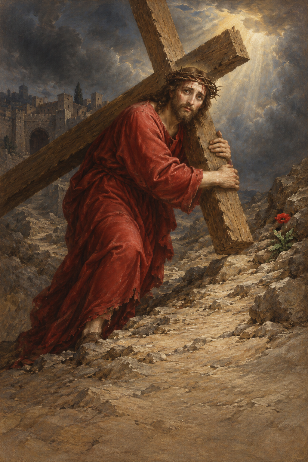 Bearing His Own Cross Canvas Wall Art - Christian Wall Art, lifestyle scene