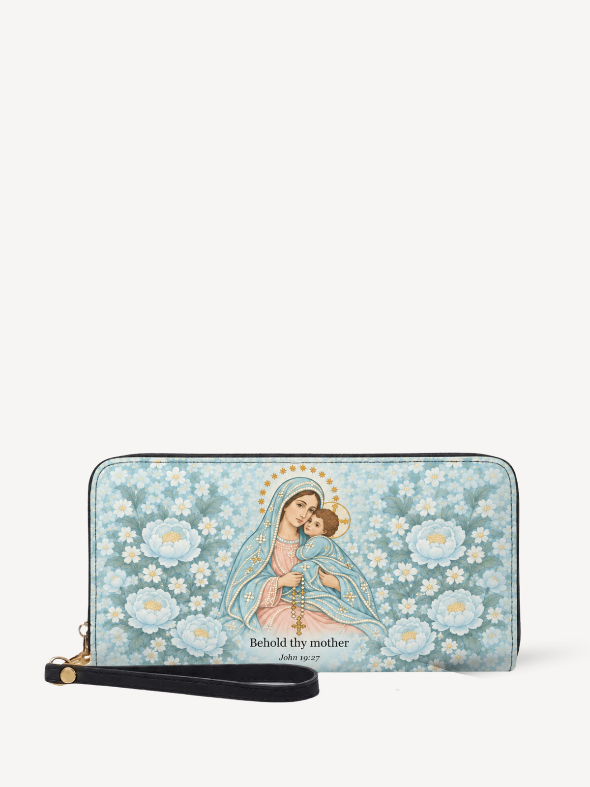 Behold Thy Mother PU Leather Wallet - Christian Wallet, front view
