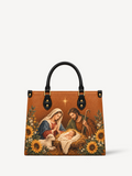 Bethlehem Star PU Leather Handbag - Christian Handbag, front view