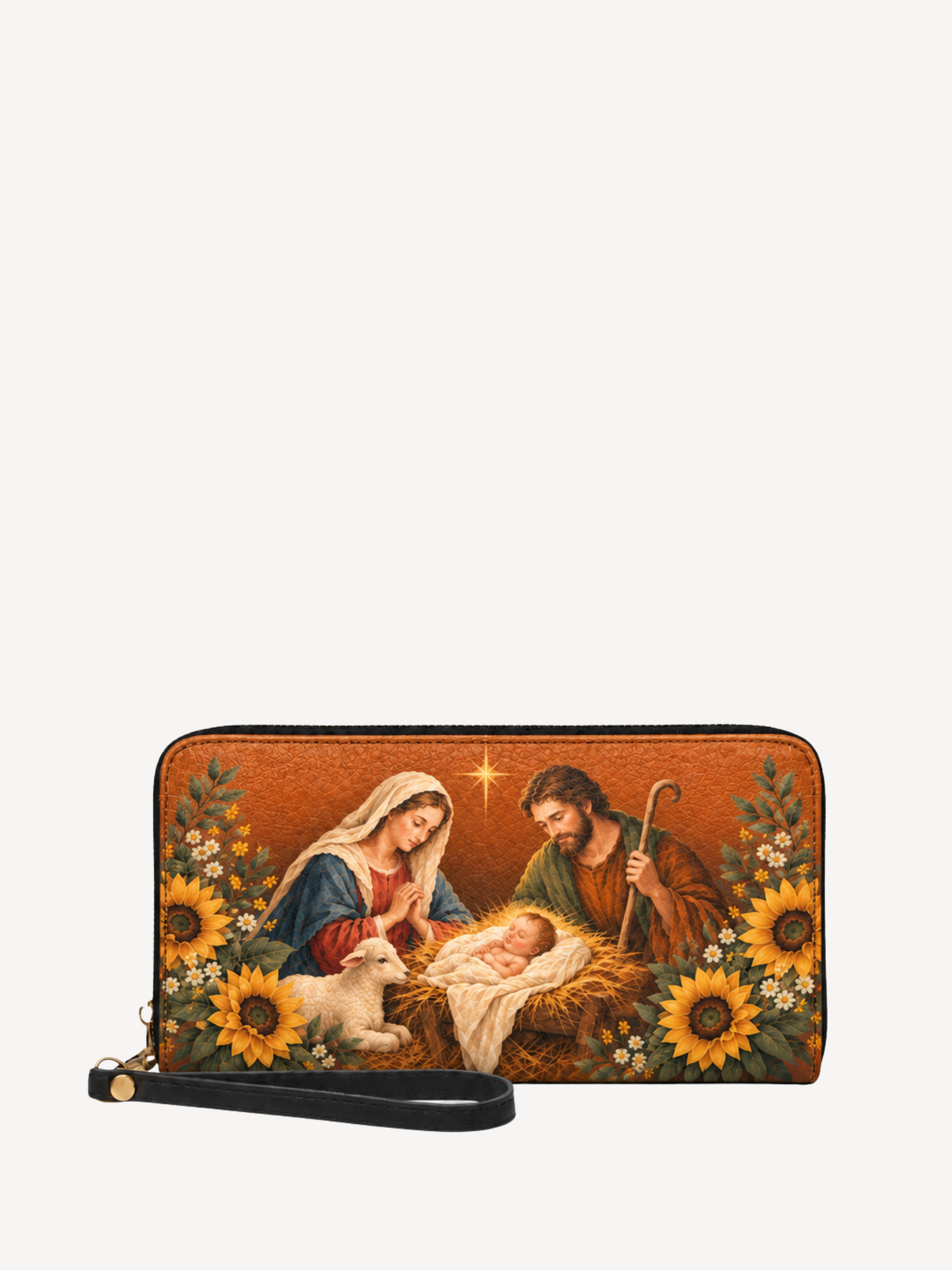 Bethlehem Star PU Leather Wallet - Christian Wallet, front view
