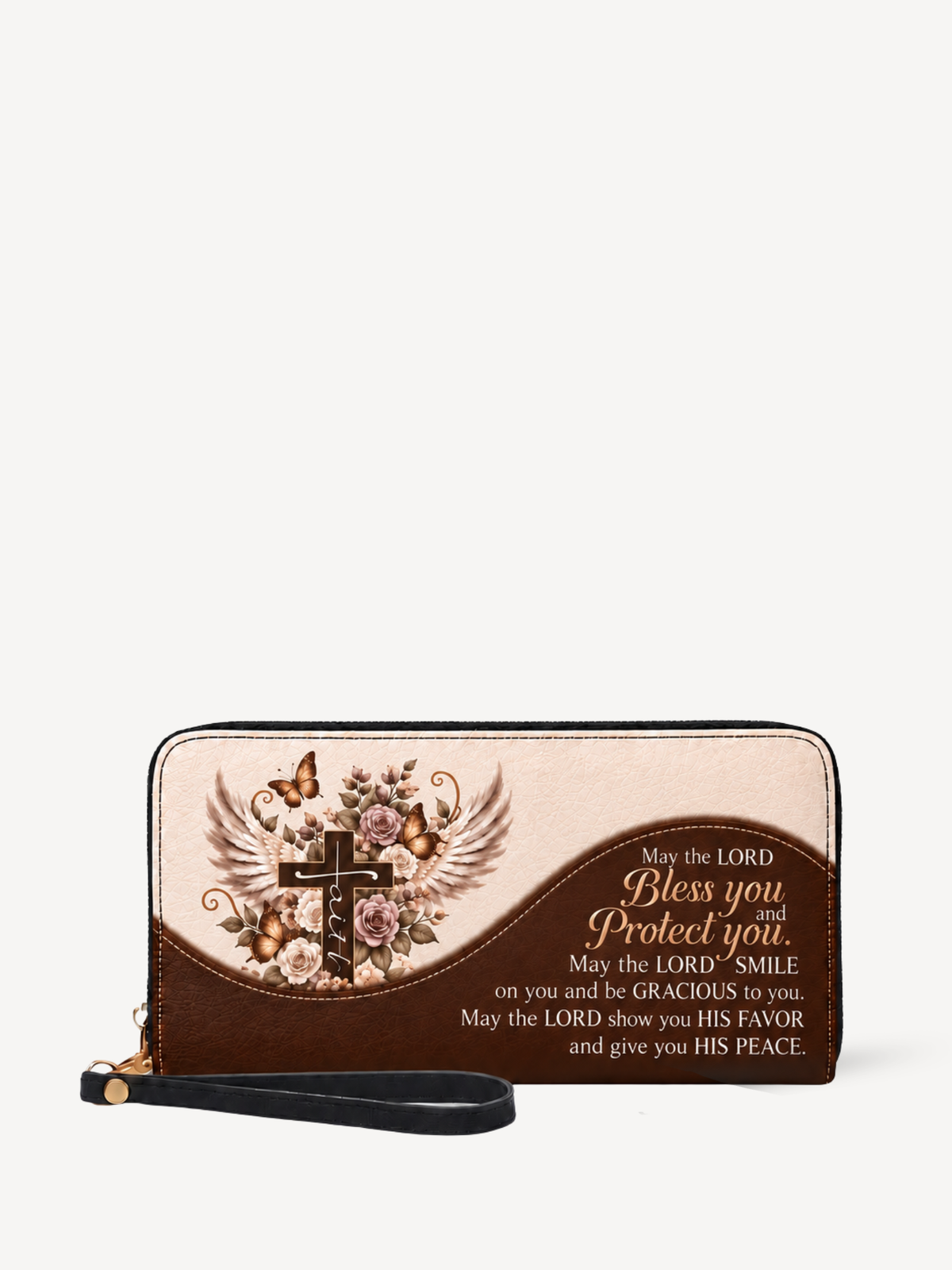 Blessed & Kept PU Leather Wallet - Christian Wallet, front view