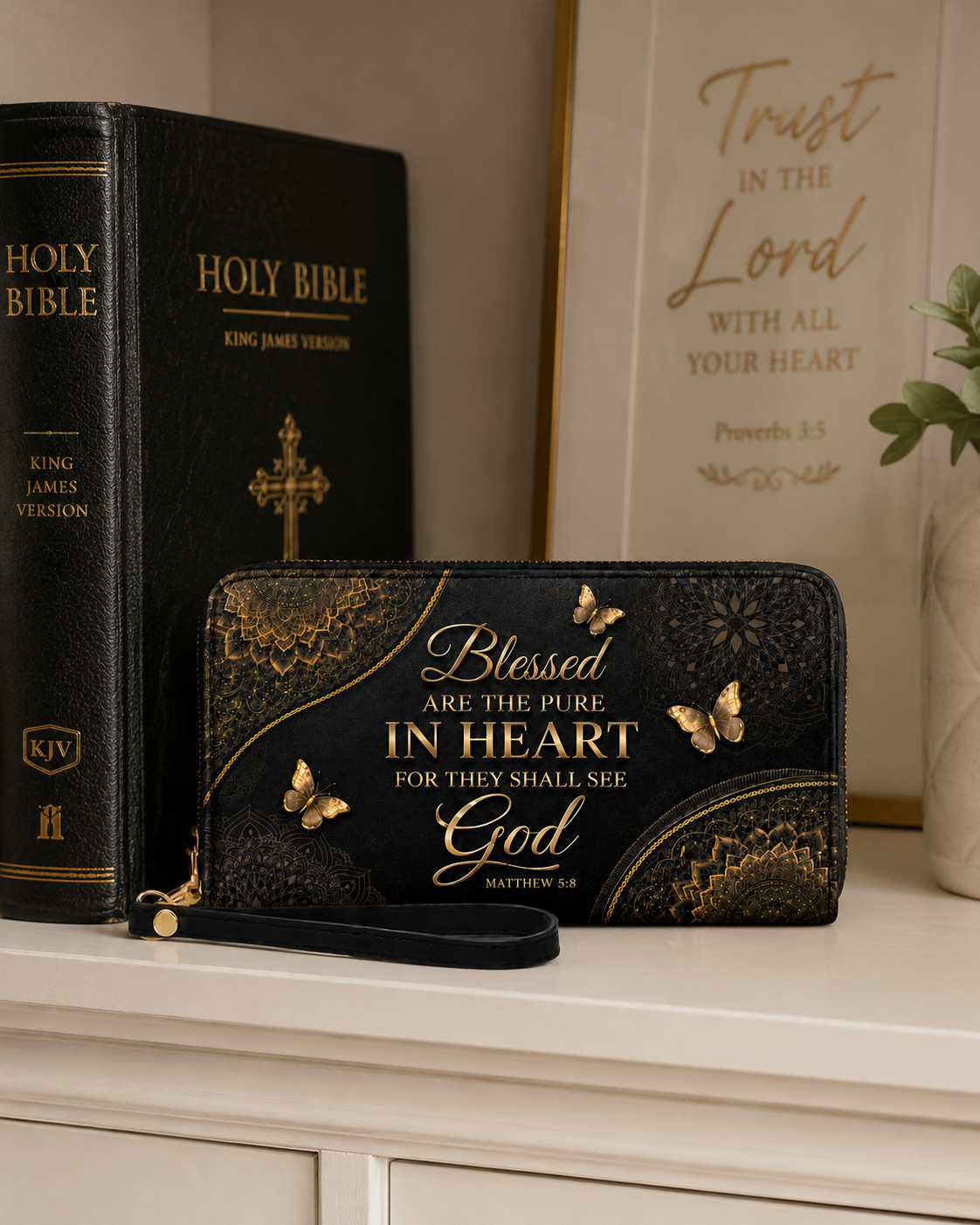 "Blessed Soul" Leather Wallet - Catholic Leather Wallet, View 6