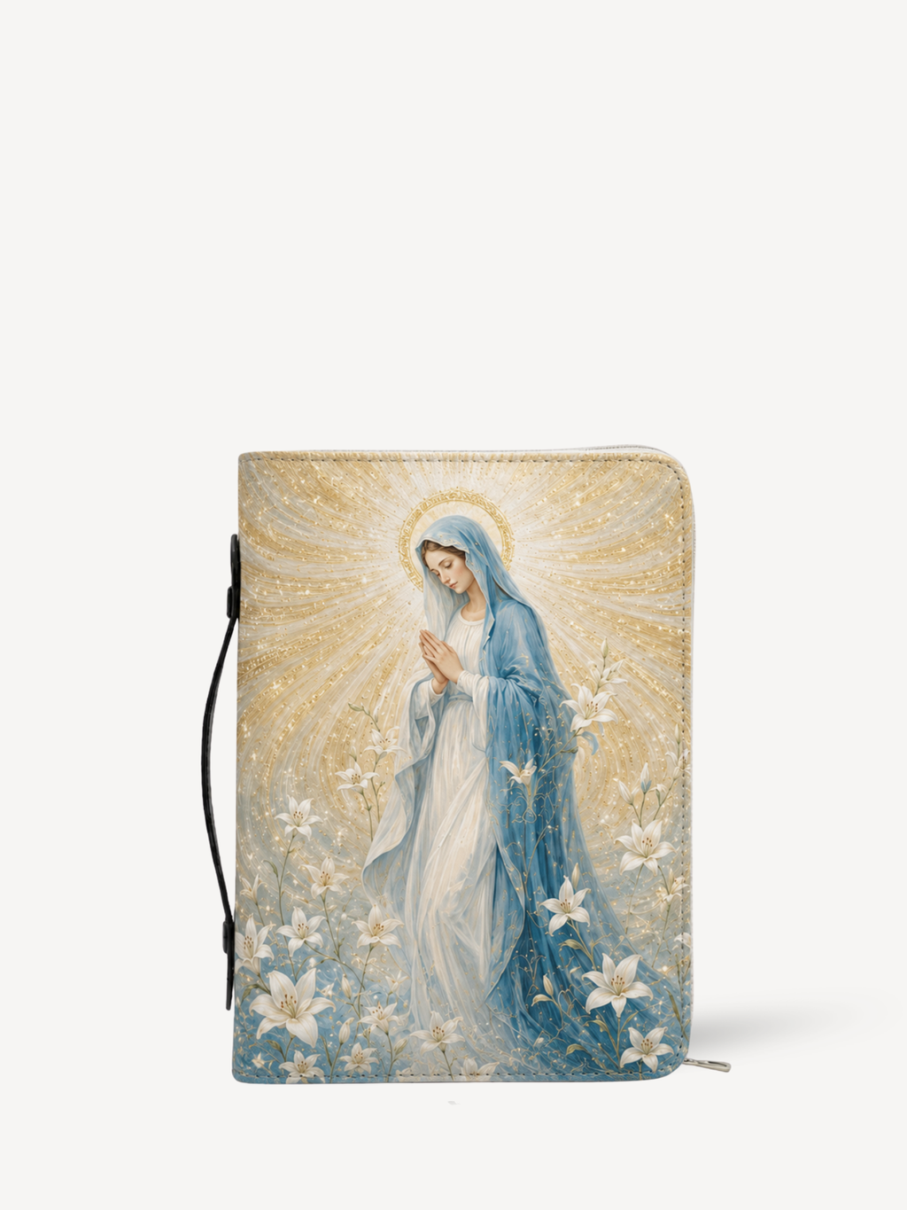 "Blessed Virgin Mary" Bible Cover - Catholic Bible Cover, Front View