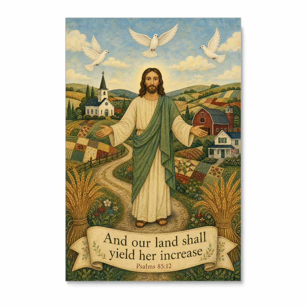 Blessing Over The Valley Canvas Wall Art - Christian Wall Art, detail view