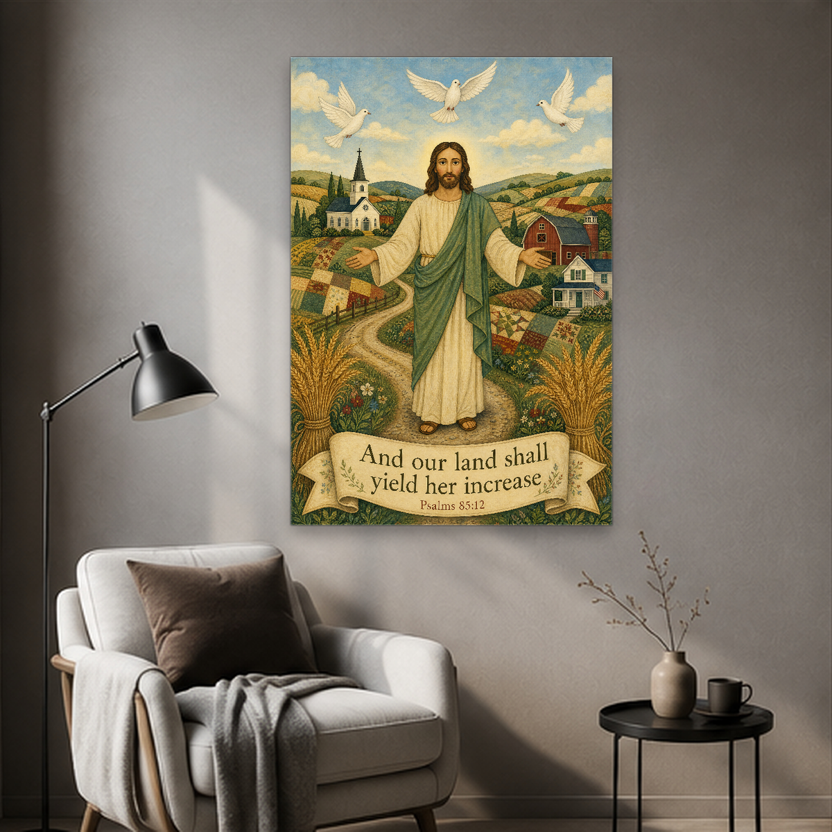 Blessing Over The Valley Canvas Wall Art - Christian Wall Art, styled in the home