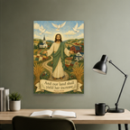 Blessing Over The Valley Canvas Wall Art - Christian Wall Art, close-up of the print
