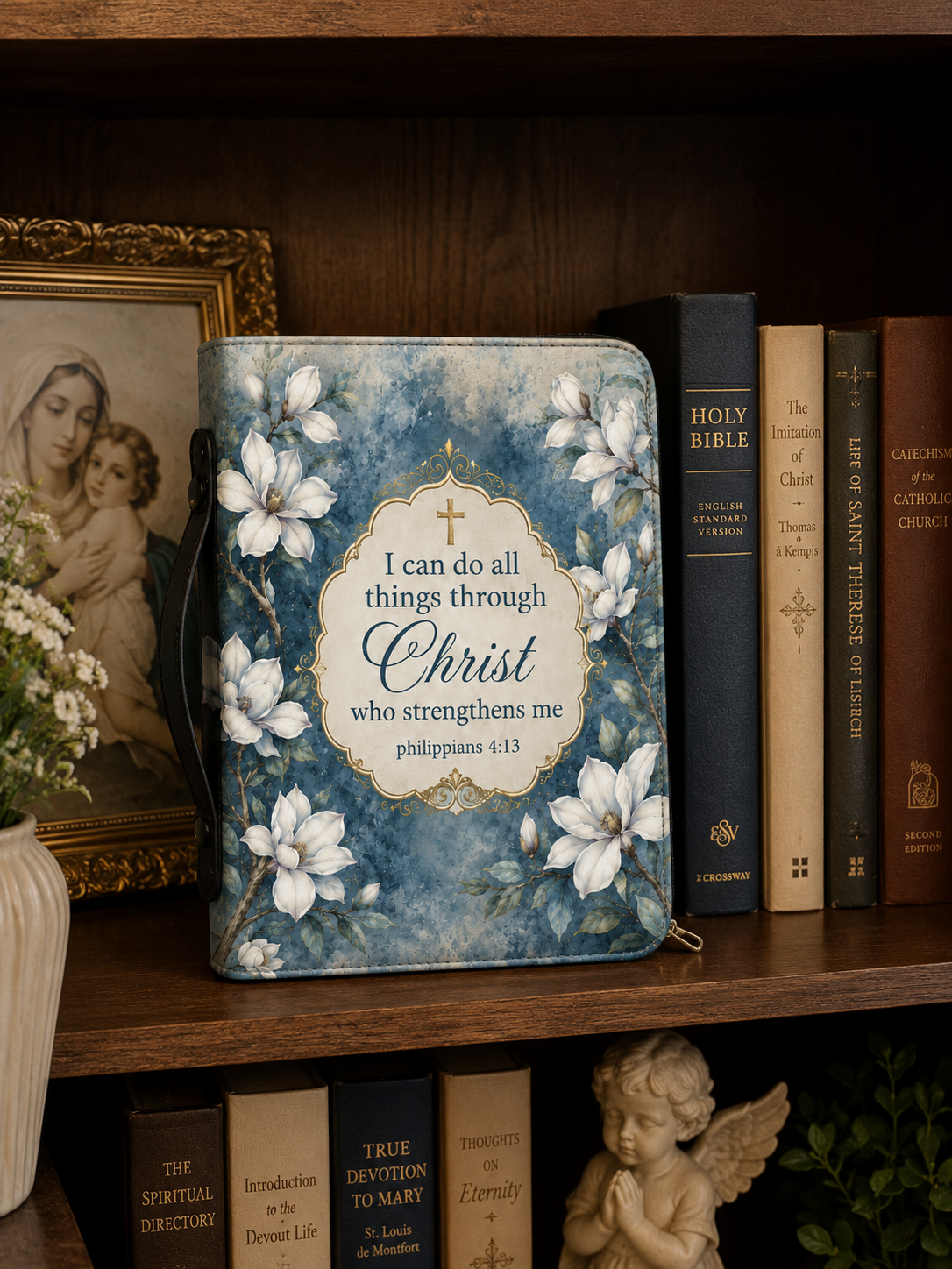 "Blue Magnolia" Bible Cover - Catholic Bible Cover, View 6