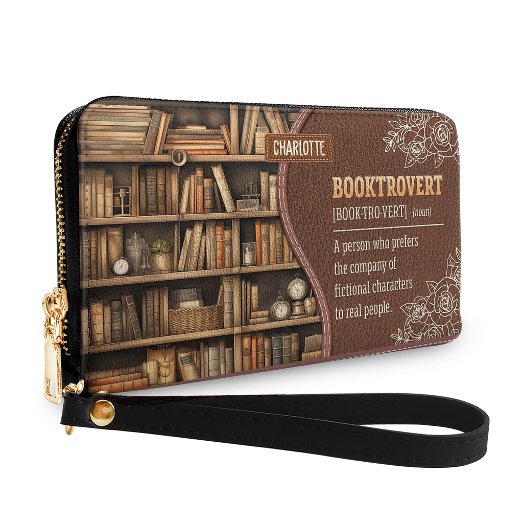 Booktrovert Noun NNRZ02081629NJ Zip Around Leather Wallet