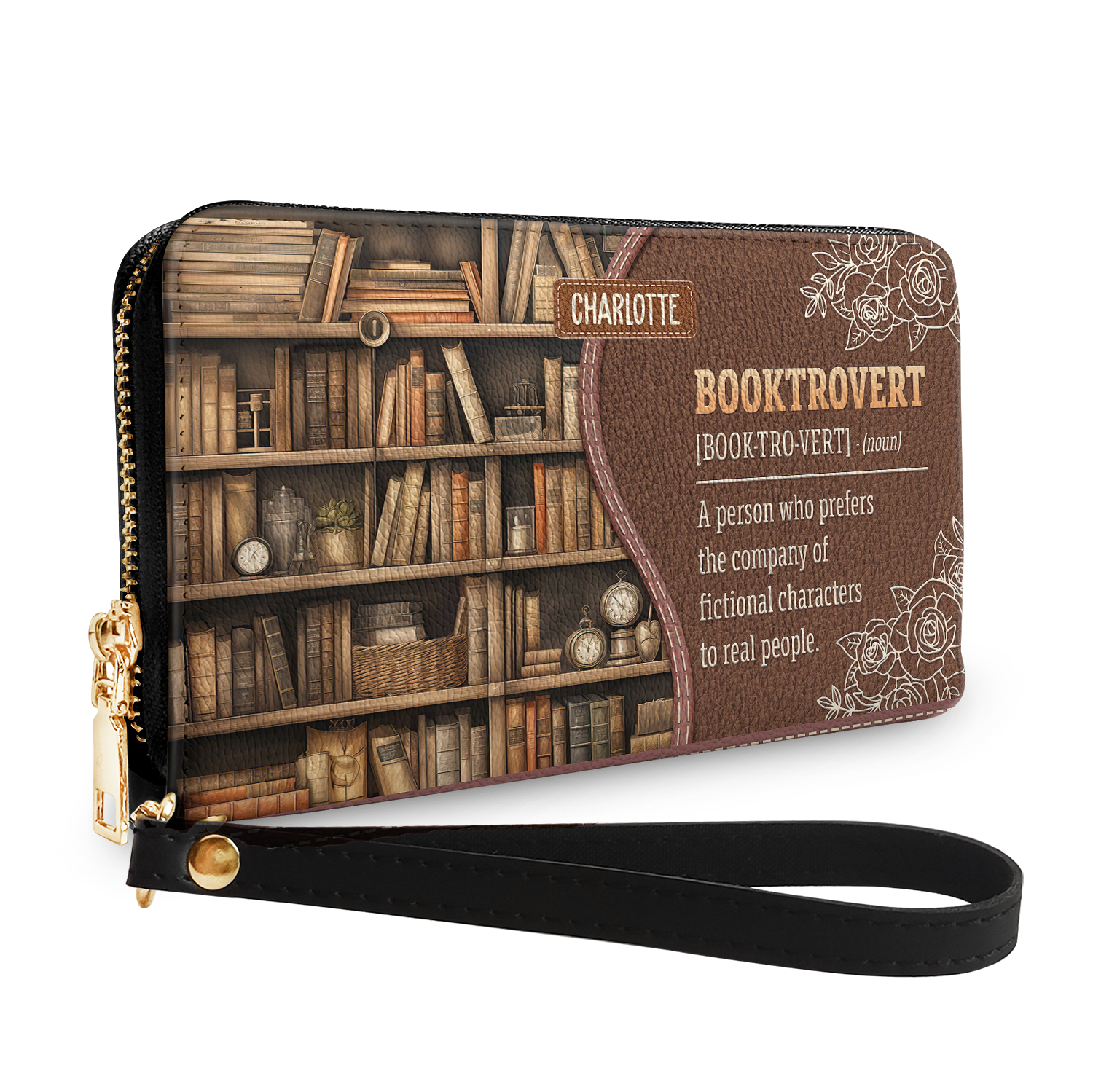 Booktrovert Noun NNRZ02081629NJ Zip Around Leather Wallet