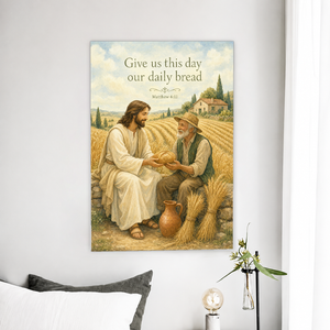 Bread in the Wheat Field Canvas Wall Art - Christian Wall Art, front view