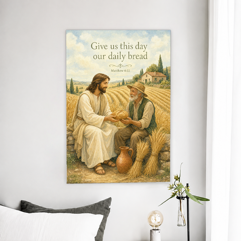 Bread in the Wheat Field Canvas Wall Art - Christian Wall Art, front view