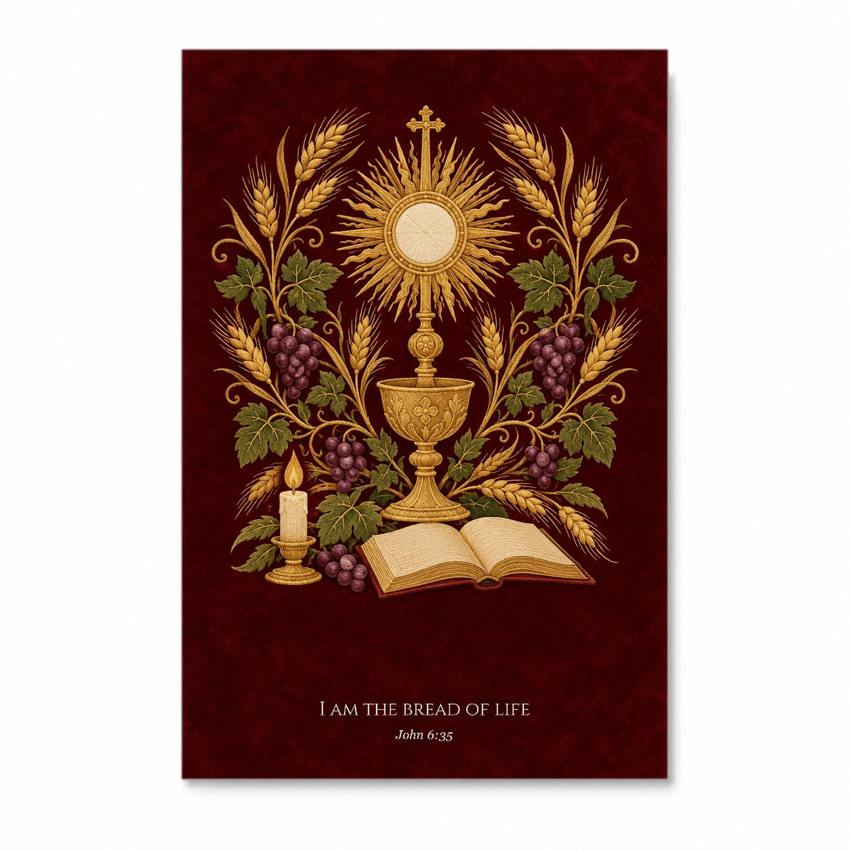 Bread of Life – Gold Leaf Style Canvas Wall Art - Catholic Wall Art, front view