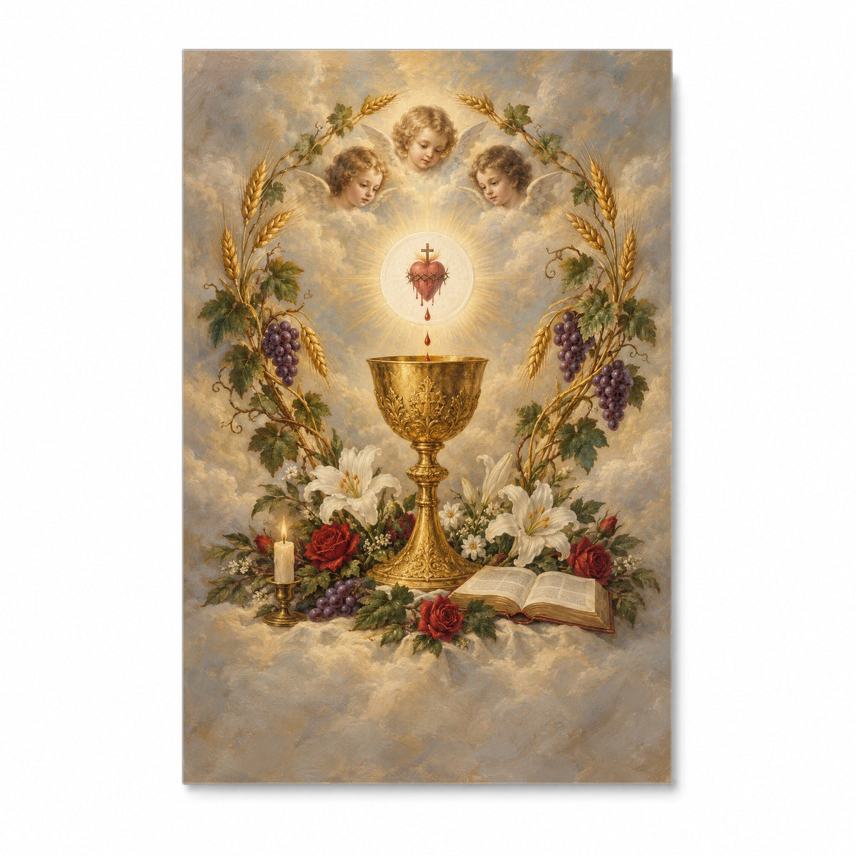 Bread of Life in Oil Canvas Wall Art - Catholic Wall Art, front view