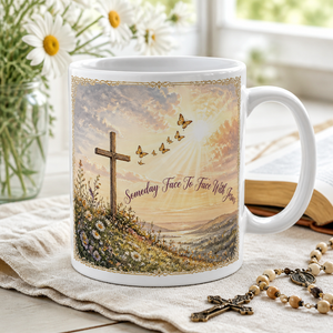 Butterflies At Dawn Ceramic Mug - Christian Coffee Mug, front view