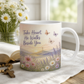 Butterflies At First Light Ceramic Mug - Christian Coffee Mug, front view