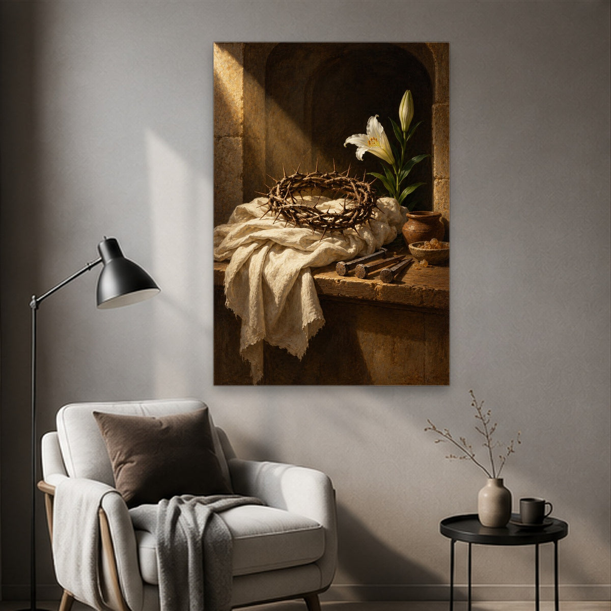By His Bruises Canvas Wall Art - Catholic Wall Art, styled in the home