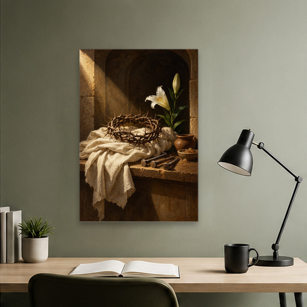 By His Bruises Canvas Wall Art - Catholic Wall Art, close-up of the print