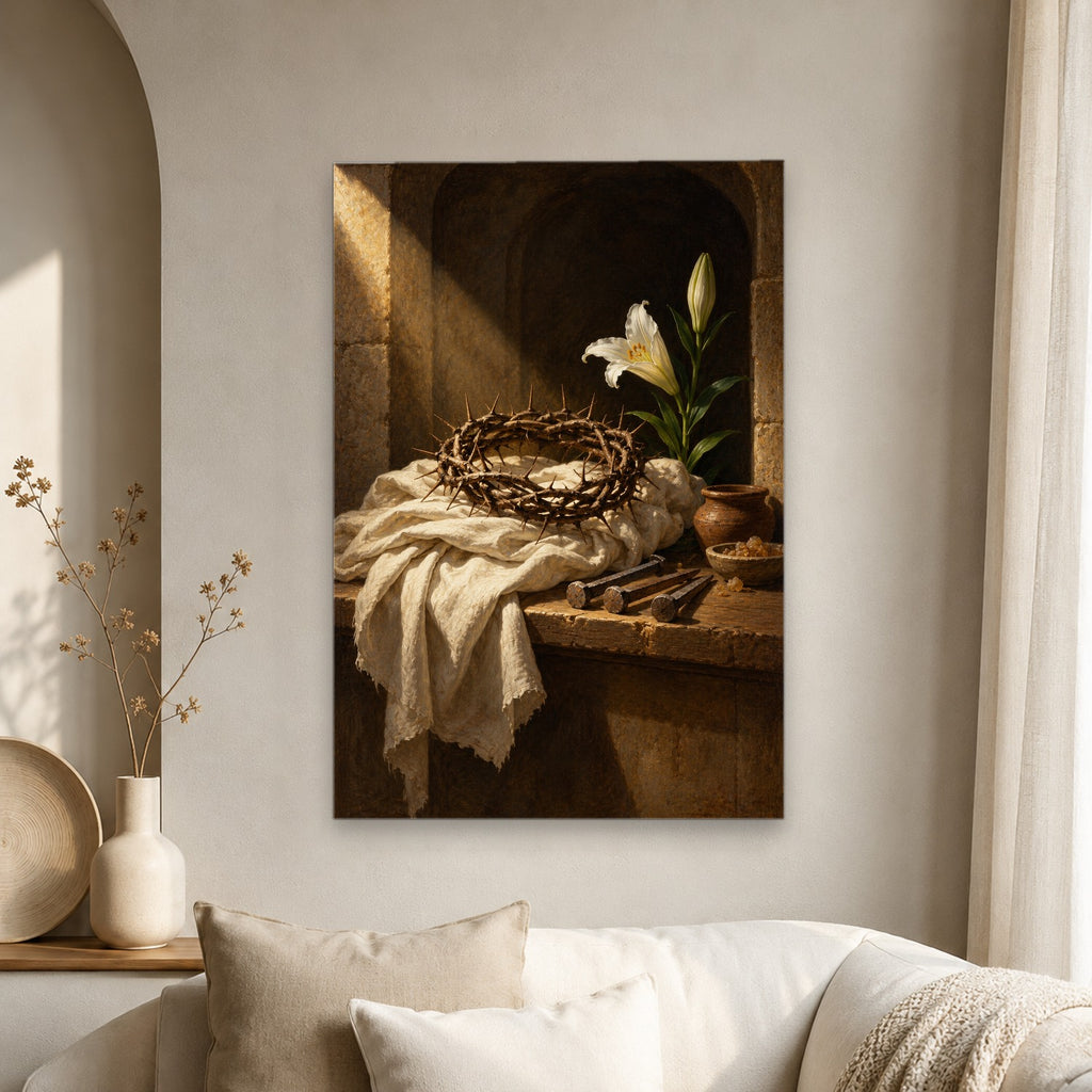 By His Bruises Canvas Wall Art - Catholic Wall Art, scale reference