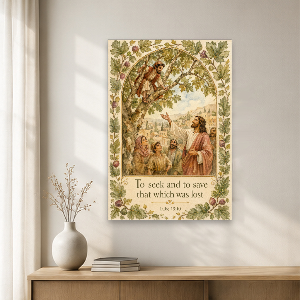 Called From The Sycamore Canvas Wall Art - Christian Wall Art, close-up of the print