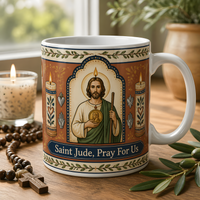 candles for saint jude ceramic mug