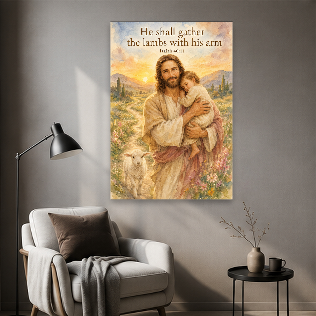 Carried at Dawn Canvas Wall Art - Christian Wall Art, detail view
