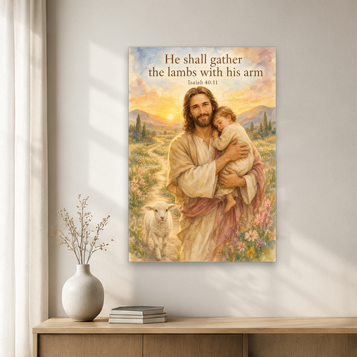 Carried at Dawn Canvas Wall Art - Christian Wall Art, close-up of the print