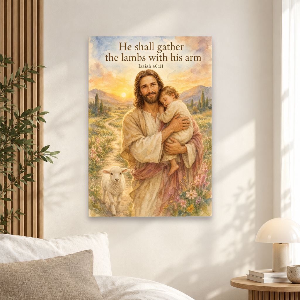 Carried at Dawn Canvas Wall Art - Christian Wall Art, scale reference
