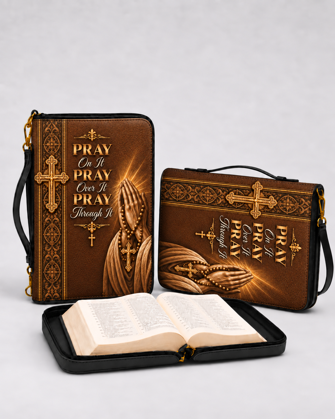 Carried by Faith Bible Cover - Leather Bible Cover, detail view