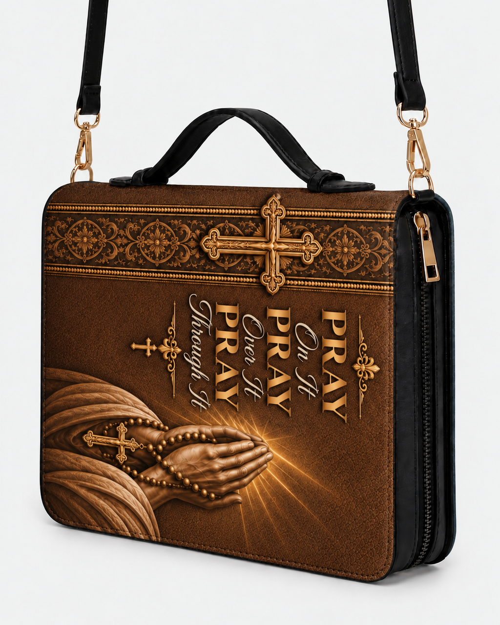 Carried by Faith Bible Cover - Leather Bible Cover, styled in the home