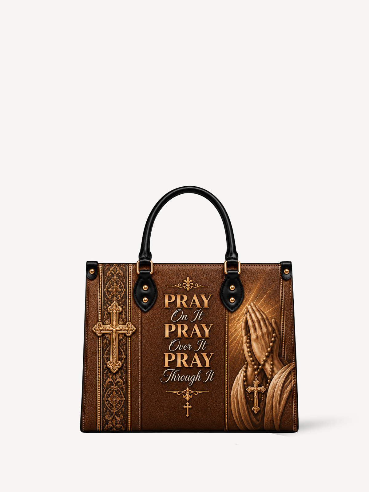 Carried by Faith Leather Handbag - Christian Handbag, front view
