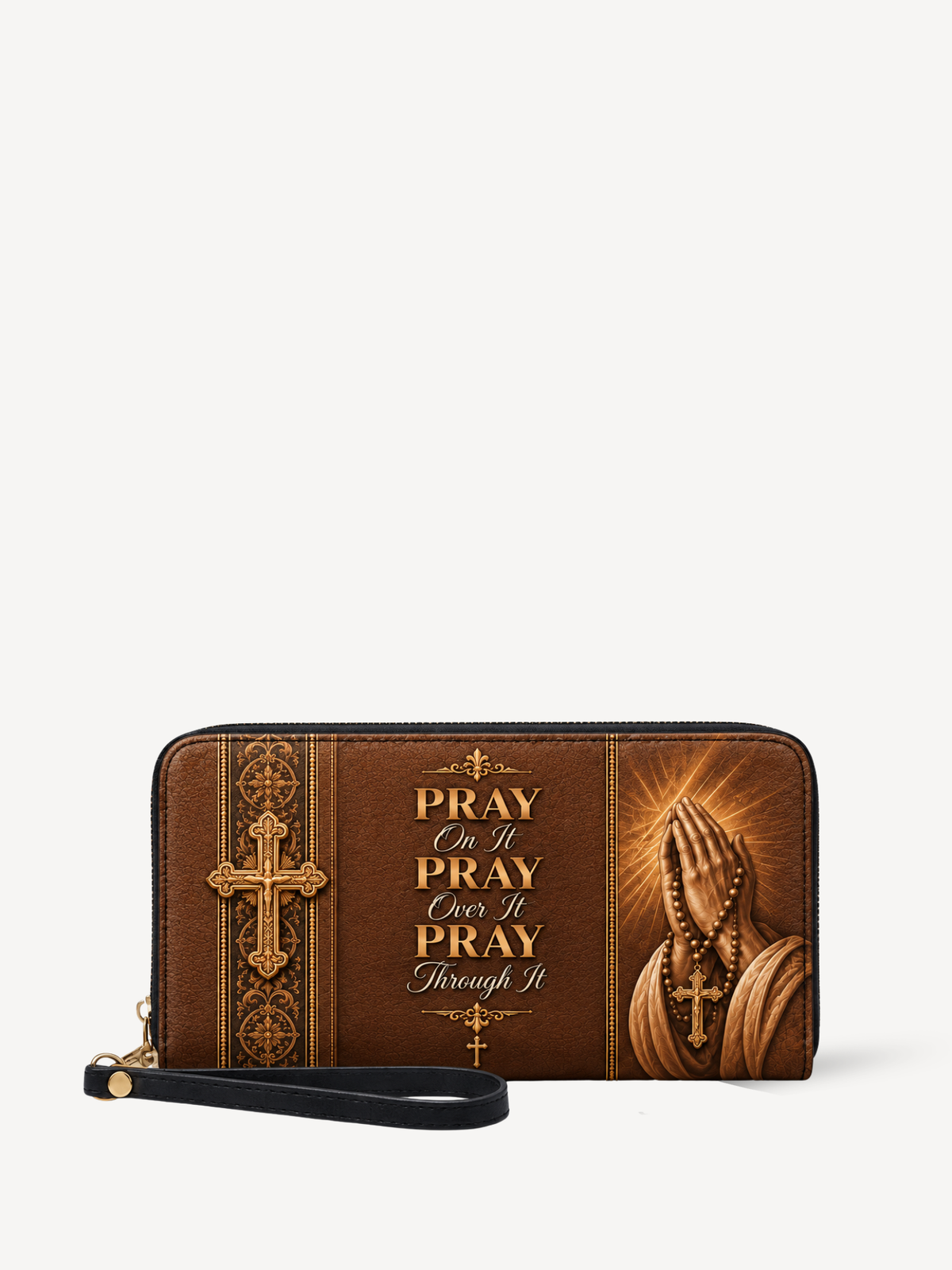 Carried by Faith Leather Wallet - Christian Wallet, front view