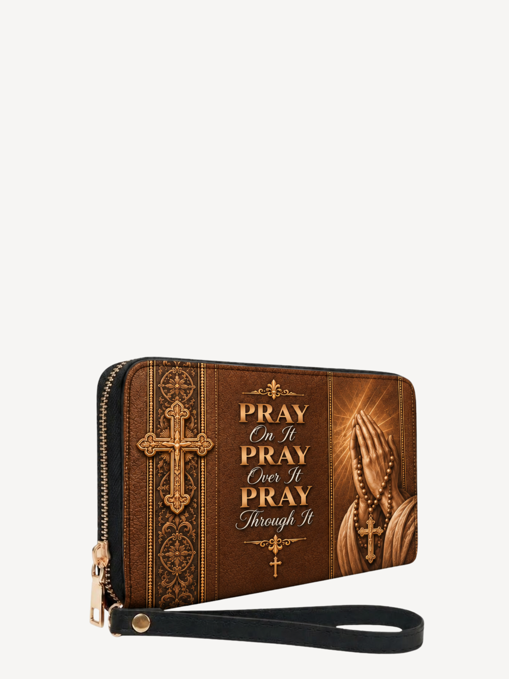 Carried by Faith Leather Wallet - Christian Wallet, detail view