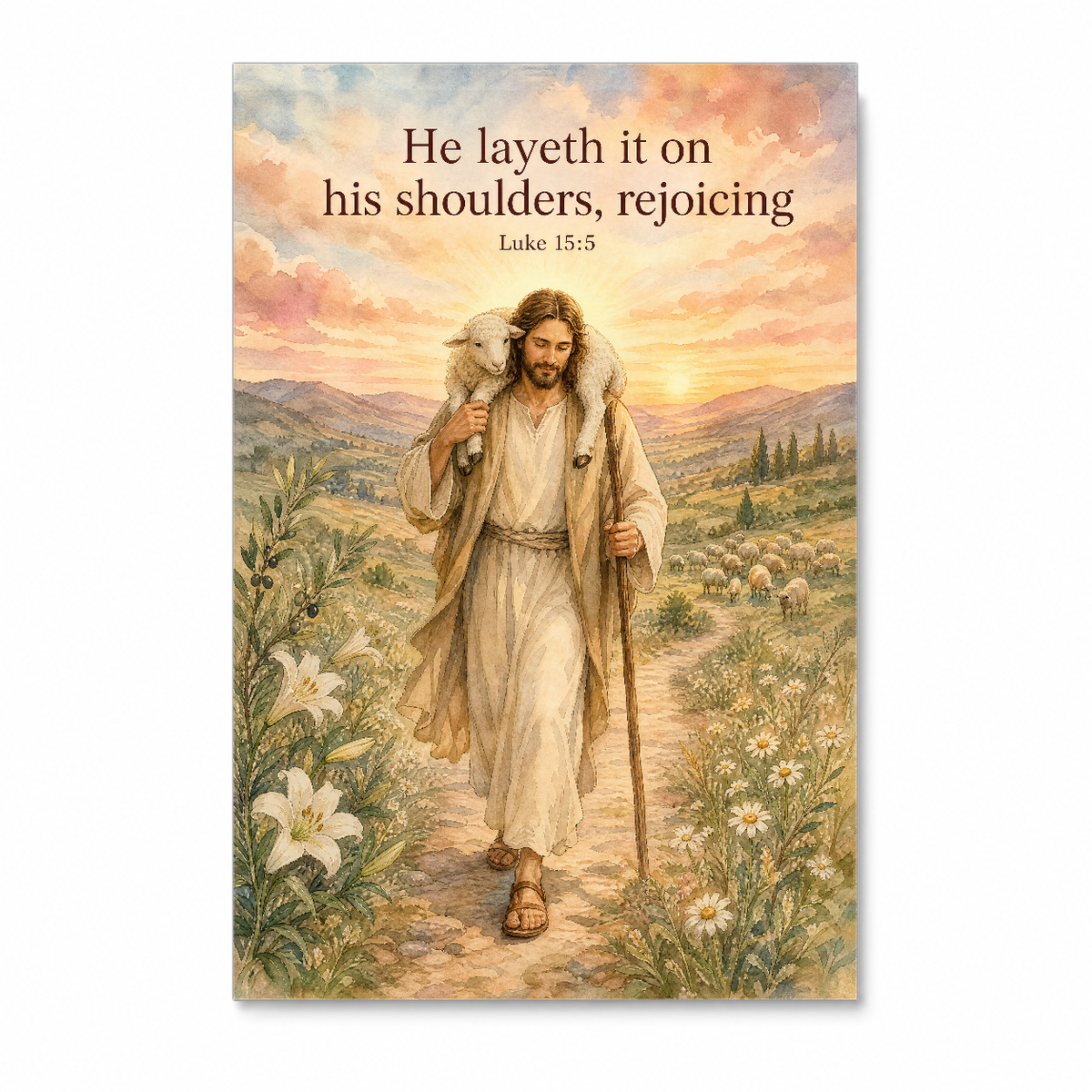 Carried Home At Dawn Canvas Wall Art - Christian Wall Art, detail view