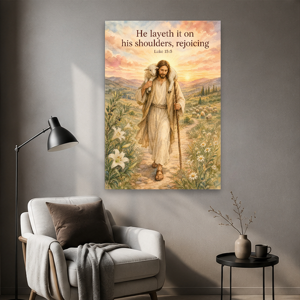 Carried Home At Dawn Canvas Wall Art - Christian Wall Art, styled in the home