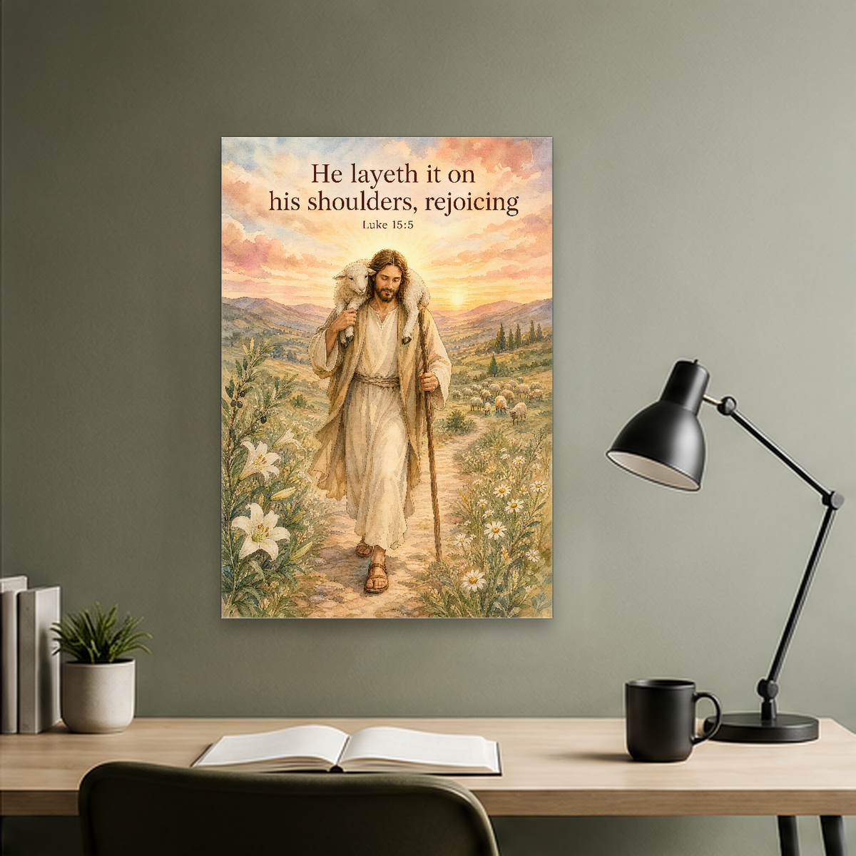 Carried Home At Dawn Canvas Wall Art - Christian Wall Art, close-up of the print
