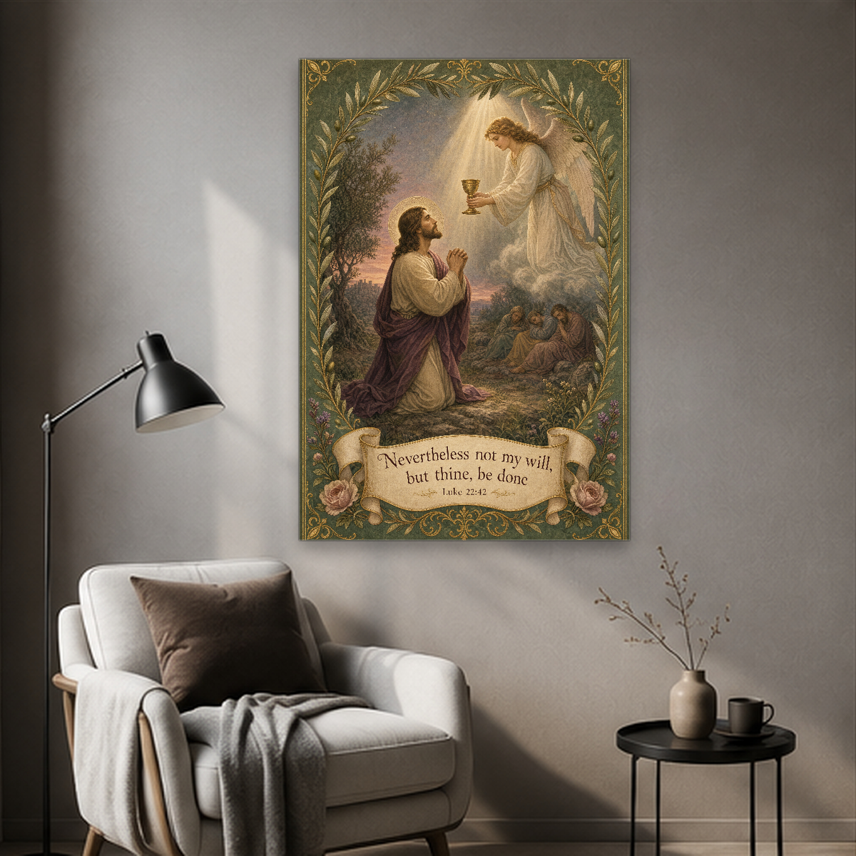 Chalice of the Garden Canvas Wall Art - Christian Wall Art, detail view