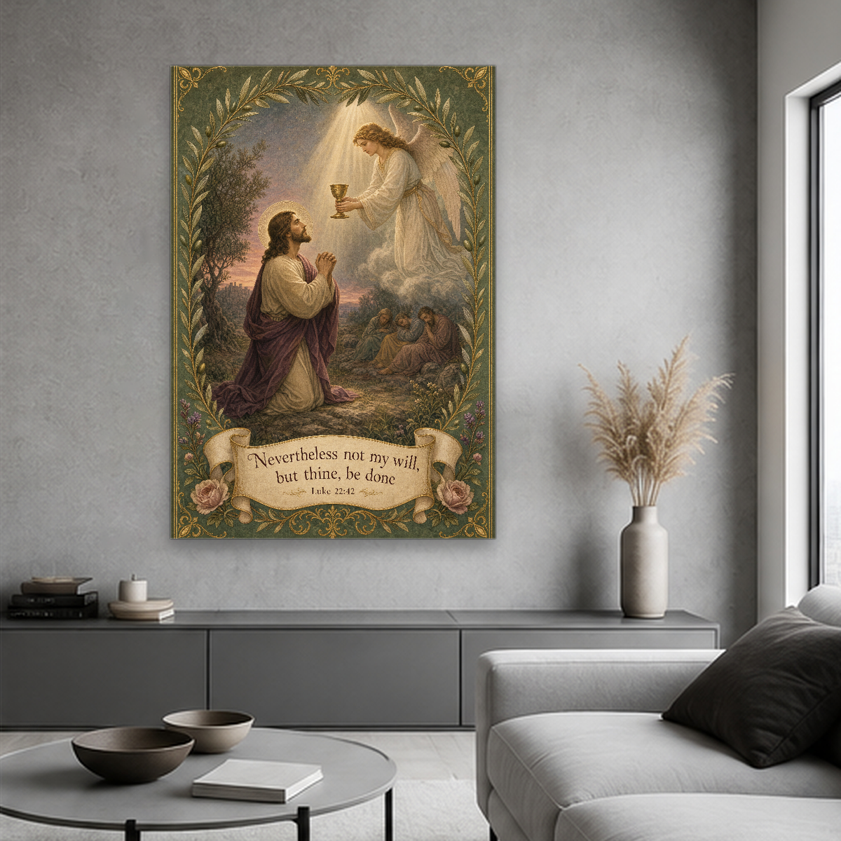 Chalice of the Garden Canvas Wall Art - Christian Wall Art, styled in the home