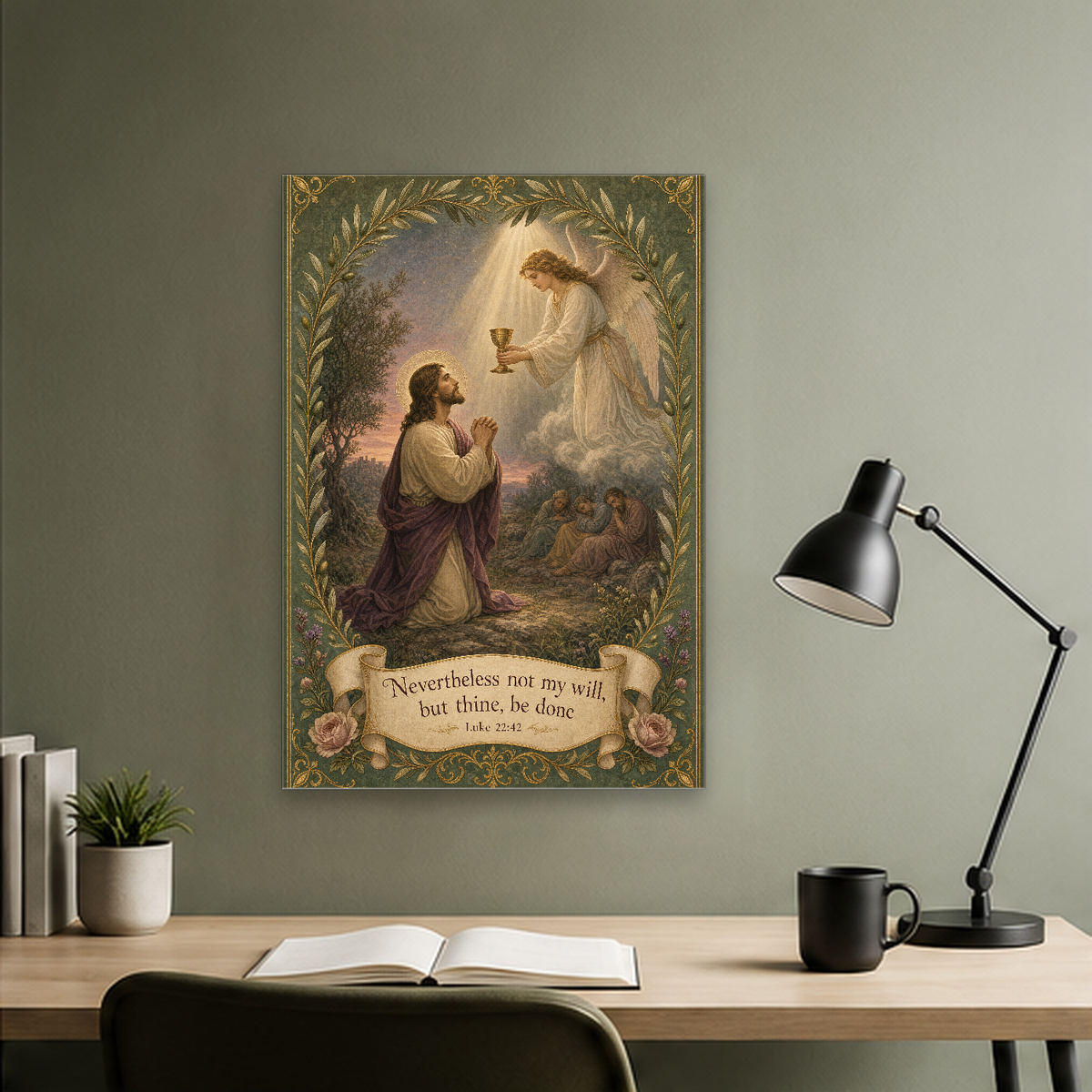 Chalice of the Garden Canvas Wall Art - Christian Wall Art, hanging display