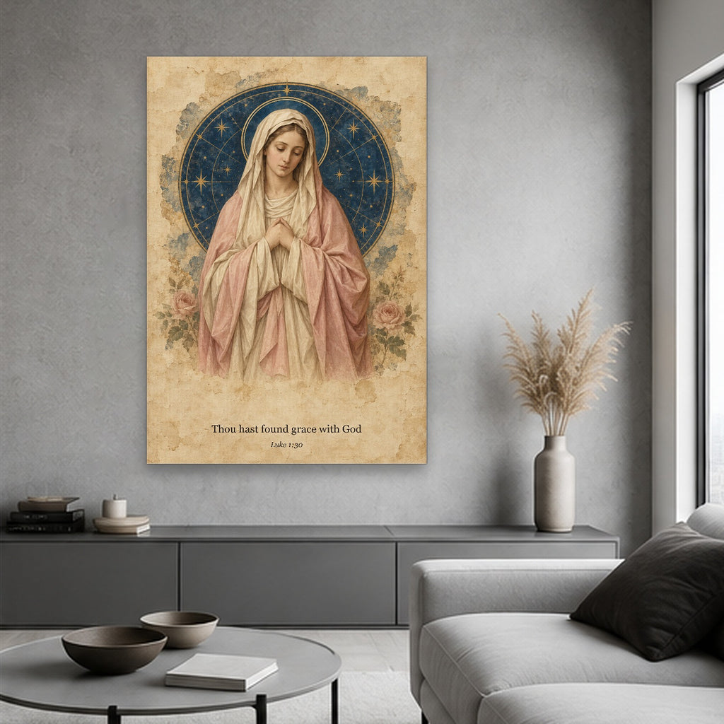 Charta Caelestis Canvas Wall Art - Catholic Wall Art, hanging display